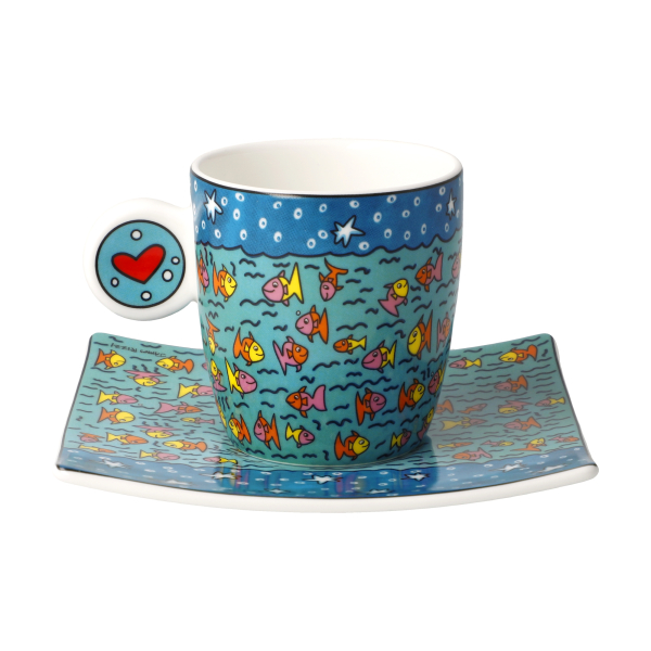 Goebel Espressotasse James Rizzi - Family of Fish - Porzellan Tasse NEUHEIT 2026