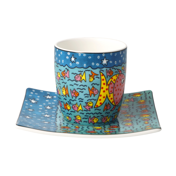 Goebel Espressotasse James Rizzi - Family of Fish - Porzellan Tasse NEUHEIT 2026