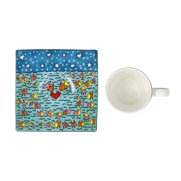Goebel Espressotasse James Rizzi - Family of Fish - Porzellan Tasse NEUHEIT 2026
