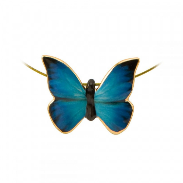 Goebel Butterfly blue Kette mit Amulett Artis Orbis Halskette TOP Schmetterling