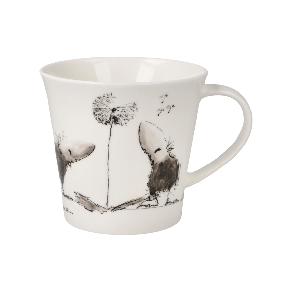Goebel Sommerspaziergang Tasse Rabe mit Blume Künstler Peter Schnellhardt Porzellantasse