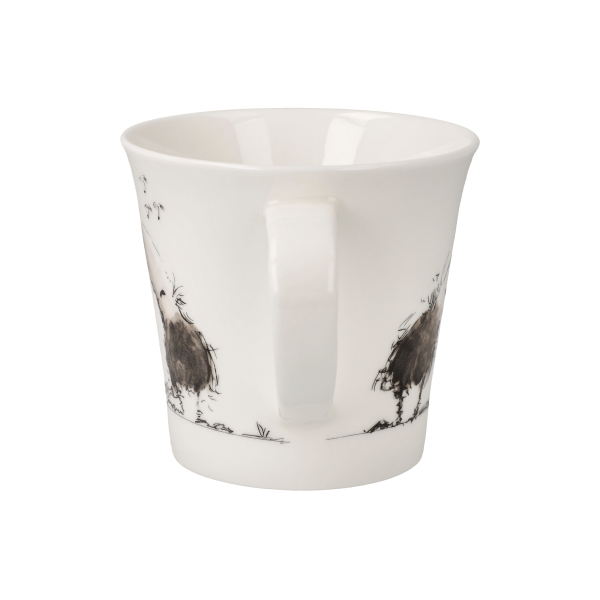 Goebel Sommerspaziergang Tasse Rabe mit Blume Künstler Peter Schnellhardt Porzellantasse