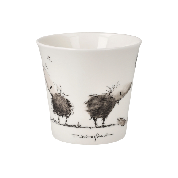 Goebel Sommerspaziergang Tasse Rabe mit Blume Künstler Peter Schnellhardt Porzellantasse