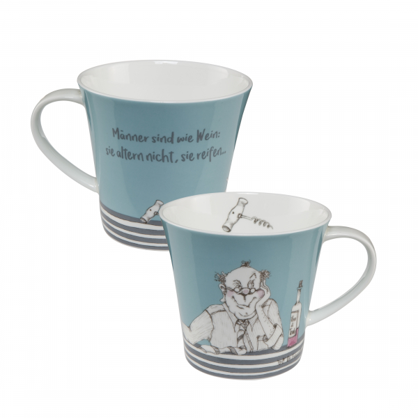 Goebel Männer sind wie Wein: sie altern nicht, sie reifen ...  - Coffee-/Tea Mug Künstlerbecher Barbara Freundlieb Tasse Teetasse Kaffeetasse