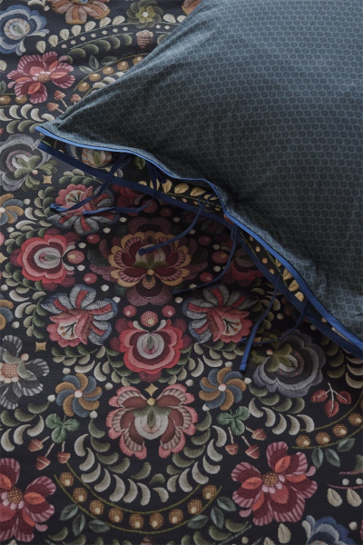 PIP STUDIO II Ricamo Dark Blue Bettwäsche 135x200cm Kopfkissen und Bettbezug