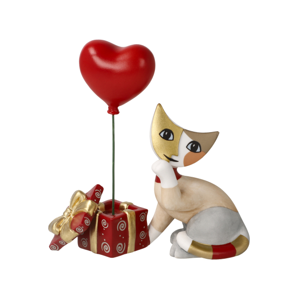 Goebel - Noemi - Rosina Wachtmeister Katze mit Geschenk und Herzluftballon Porzellankatzen NEUHEIT 2026
