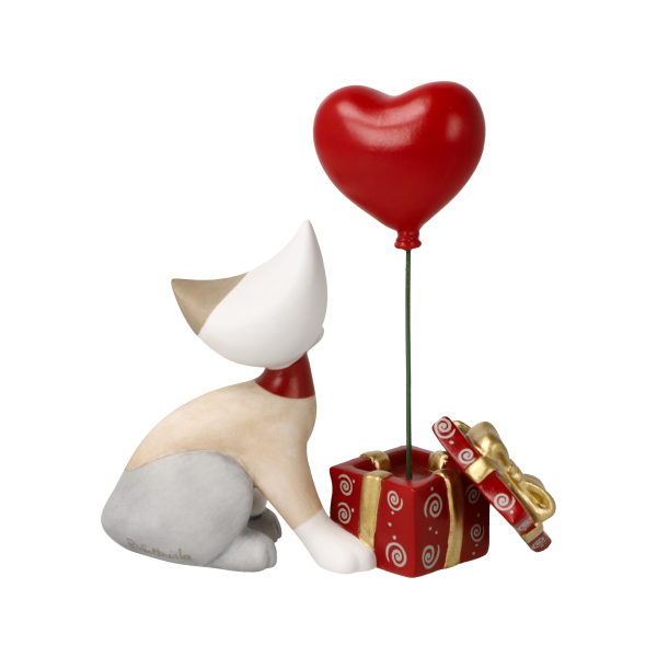 Goebel - Noemi - Rosina Wachtmeister Katze mit Geschenk und Herzluftballon Porzellankatzen NEUHEIT 2026