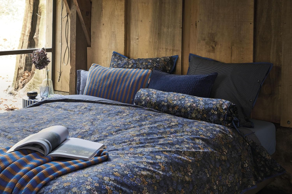 PIP STUDIO Tutti i Fiori Dark Blue Bettwäsche 135x200cm Kopfkissen und Bettbezug