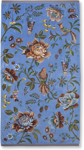 Pip studio Strandtuch Secret Garden Beachtowel Blue 100x180 Strandhandtuch Strandtuch Badehandtuch