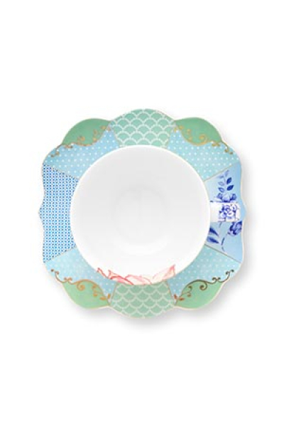 Pip Studio 2er Set Tea Cup & Saucers Royal Flowers Porzellan Tee Kaffee Tasse mit Untertasse 225 ml in dekorativer Geschenkverpackung