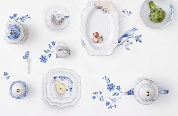 Pip Studio 2er Set Tea Cup & Saucers Royal Flowers Porzellan Tee Kaffee Tasse mit Untertasse 120 ml in dekorativer Geschenkverpackung