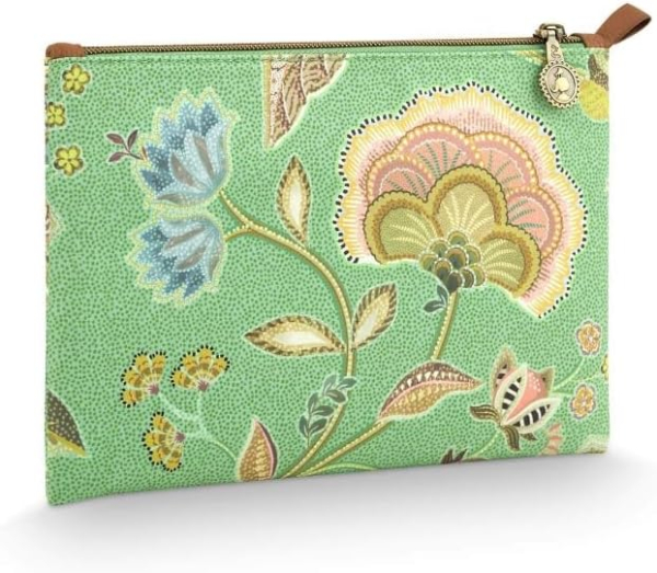 PIP Studio Kosmetiktasche Kosmetikbeutel Charly Cosmetic Flat Pouch Medium Matata Green 24x1x15.5cm