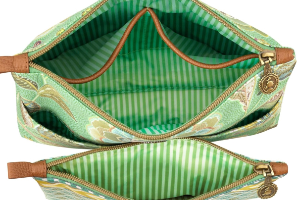 PIP Studio Kosmetiktasche Set Caryn Cosmetic Bags Combi Matata Green 26x18x7.5cm/22x13x1cm