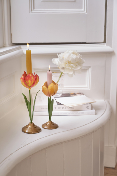 PIP STUDIO Tulip Candle Holders Metal Yellow 2er Set Tulpen Kerzenständer Metall gelb