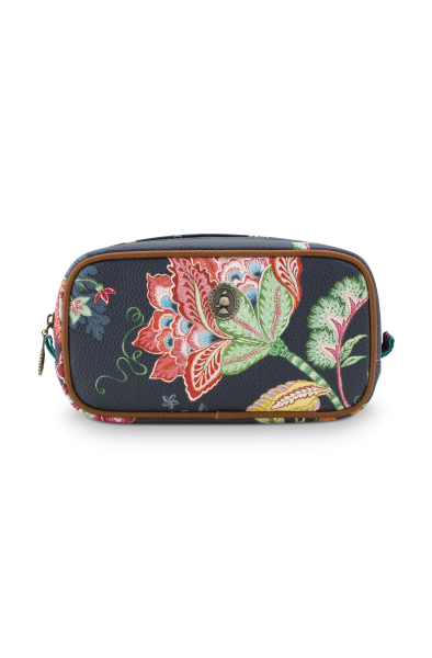 PIP Studio Cosmetic Bag Square Small Jambo Flower Blue Kosmetiktasche Damen Kosmetik Tasche