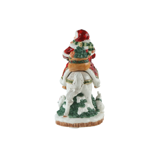 Goebel Fitz and Floyd Figur Santa auf Pferd ANGEBOT Porzellanfigur 20cm Höhe