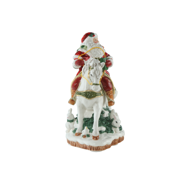 Goebel Fitz and Floyd Figur Santa auf Pferd ANGEBOT Porzellanfigur 20cm Höhe
