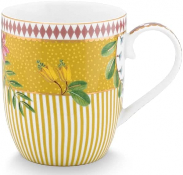 Pip Studio 2er Set Mug Small La Majorelle Yellow Gelb Tee Kaffee Tasse 145 ml Porzellantasse in dekorativer Verpackung