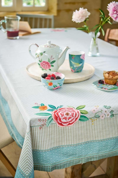 PIP Studio Tea Towel Blushing Birds Blue 50x70cm Geschirrhandtuch Küchentuch Vögel