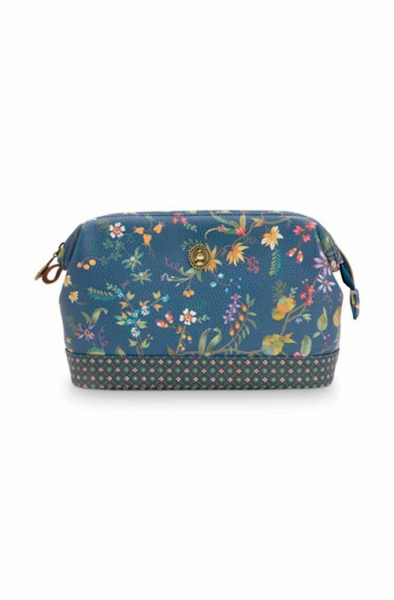 PIP Studio Kosmetiktasche Cosmetic Purse Medium Petites Fleurs Dark Blue Kulturtasche Kulturbeutel 22.5x9.5x15cm