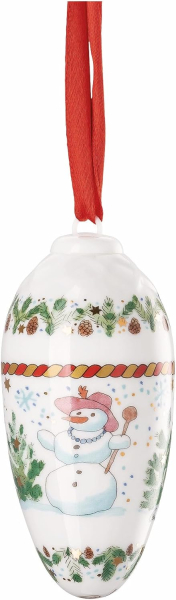 Rosenthal Hutschenreuther Porzellanzapfen Weihnachtszapfen 2025 Weihnachtsspiele Porzellan Zapfen - Oval -