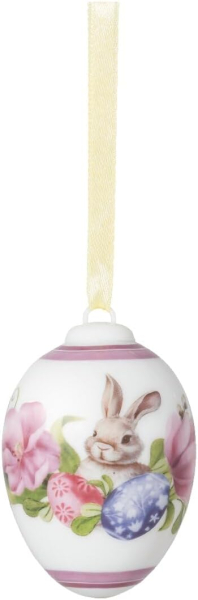 Rosenthal Hutschenreuther Porzellan-Ei Das Ei 2026 Porzellan-Ei Jahresei Hase mit Tulpen