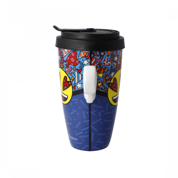 Goebel I love you Tasse Trinkbecher NEUHEIT 2021 emoji® BY BRITTO®! Mug To Go mit Deckel Teetasse Kaffeetasse Porzellan Künstlerbecher