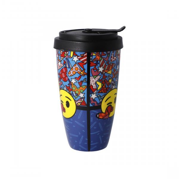 Goebel I love you Tasse Trinkbecher NEUHEIT 2021 emoji® BY BRITTO®! Mug To Go mit Deckel Teetasse Kaffeetasse Porzellan Künstlerbecher