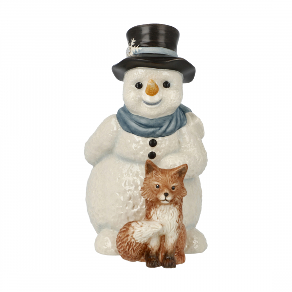 Goebel Schneemann mit Fuchs Mein schlauer Freund mit Kristallschneeflocke Winter Weihnachten