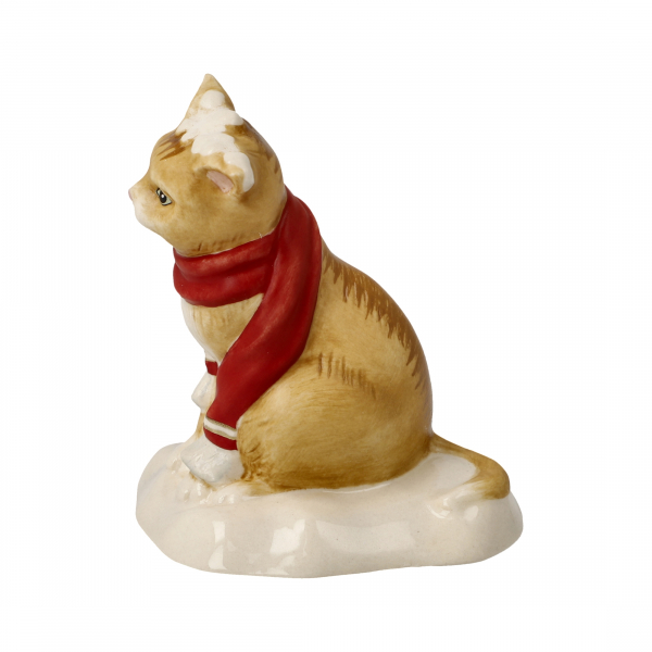 Goebel Kerzenhalter Schneeballschlacht Katze mit Schal NEUHEIT 2024 Weihnachten