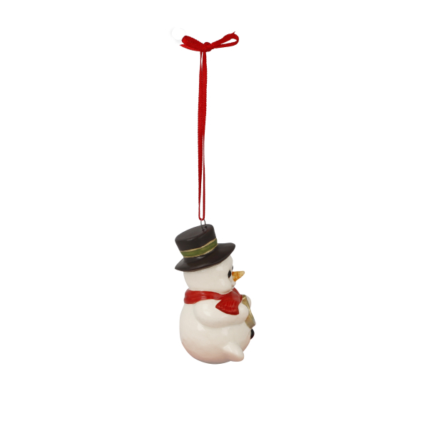 Goebel Winterglück Schneemann Hänger - Oskar mit Hufeisen - Porzellanschneemann NEUHEIT 2025 in Geschenkverpackung