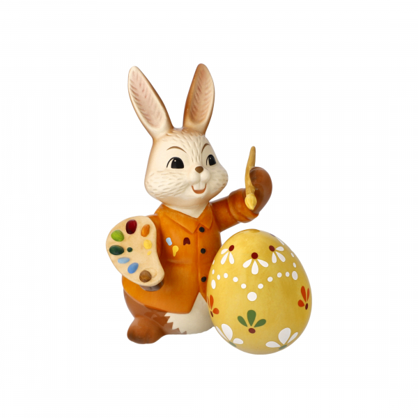 Goebel Bald ist es fertig Hase mit Ei und Farbe Ostern Goebelhase Porzellan