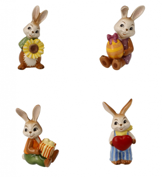 Goebel 4er Set Häschen Von Herzen - Bleib gesund ! - Für Dich - Frohe Ostern in Geschenkverpackung Hase Goebelhase