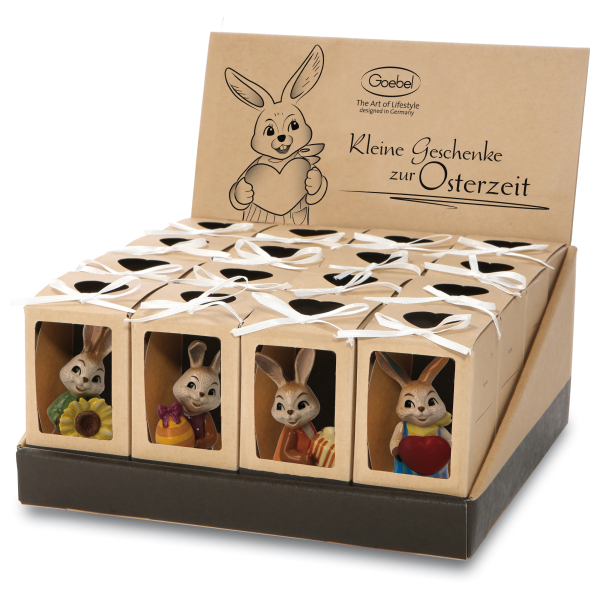 Goebel 4er Set Häschen Von Herzen - Bleib gesund ! - Für Dich - Frohe Ostern in Geschenkverpackung Hase Goebelhase
