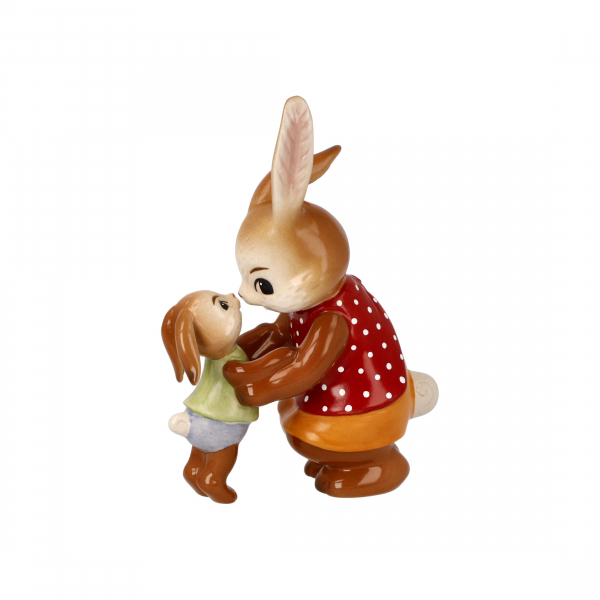 Goebel Figur Hasenfamilie - Frechdachs- Ostern Hasenpapa mit Hasenkind