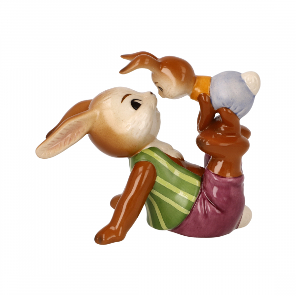 Goebel Figur Hasenfamilie - Frechdachs- Ostern Hasenpapa mit Hasenkind