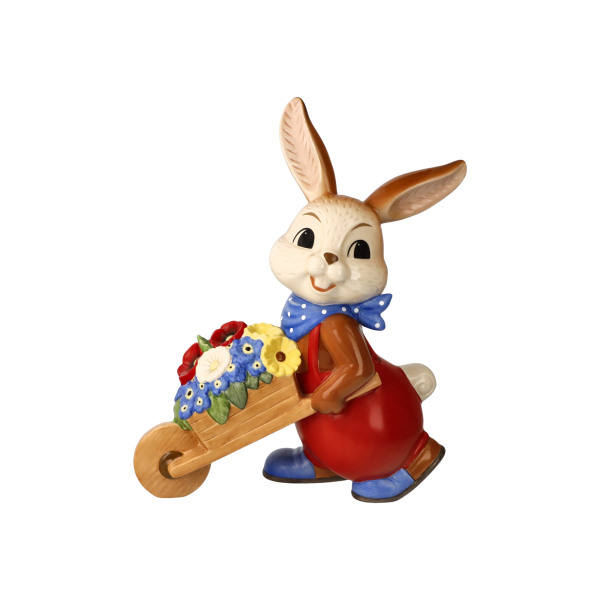 Goebel Hasenjunge So schön ist der Frühling Hase mit Schubkarre und Blumen groß