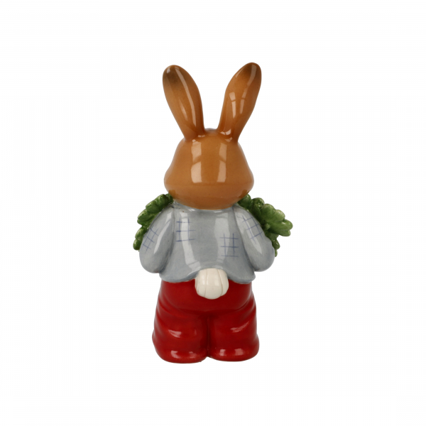 Goebel Figur Hase - Viel Glück ! - Hasenjunge mit Kleeblatt und Kristallsteinen