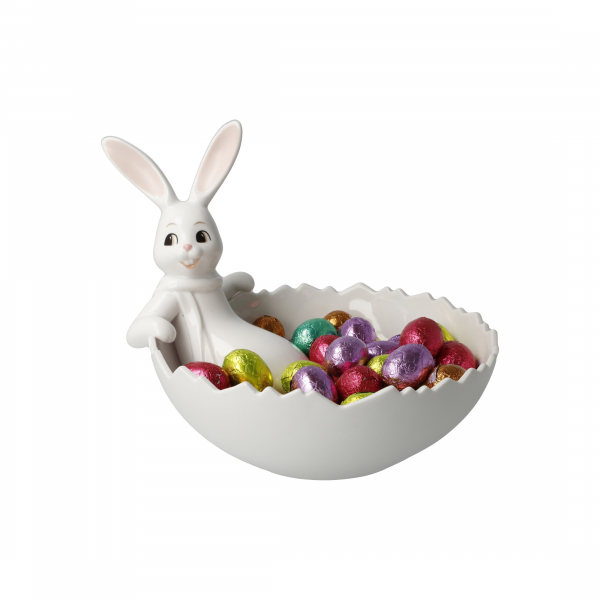 Goebel Hase Snow White " Sweets for my Sweet "  Hasenjunge in Schale Ostern NEUHEIT 2024