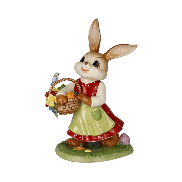 Goebel Figur Hasenmädchen - So ein schöner Tag - Ostern NEUHEIT 2025 Hase mit Osterkorb, Vogel, Ostereier und Blumen 40 cm