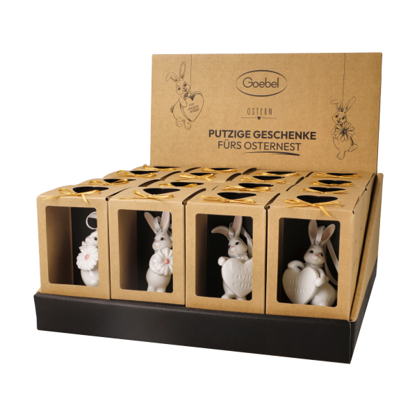 Goebel 4er Set Hasen Snow White Hasenhänger - From My Heart - Happy Easter - Hello Sunshine und With Love in Geschenkverpackung NEUHEIT 2026