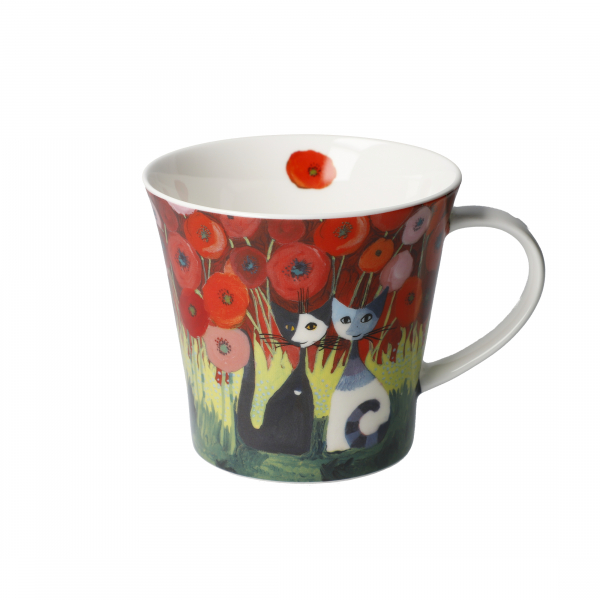 Goebel Innamorati tra i papaveri - Coffee-/Tea Mug Tasse Rosina Wachtmeister Katzen Porzellantasse