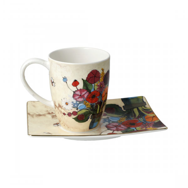 Goebel Innamorato Tasse mit Untertasse Rosina Wachtmeister Katzen Künstlerbecher ANGEBOT
