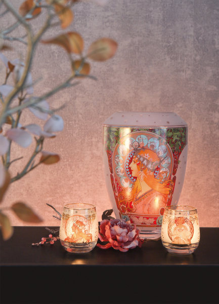 Goebel Windlicht Alphonse Mucha Träumerei NEUHEIT 2024 Teelichthalter Glas