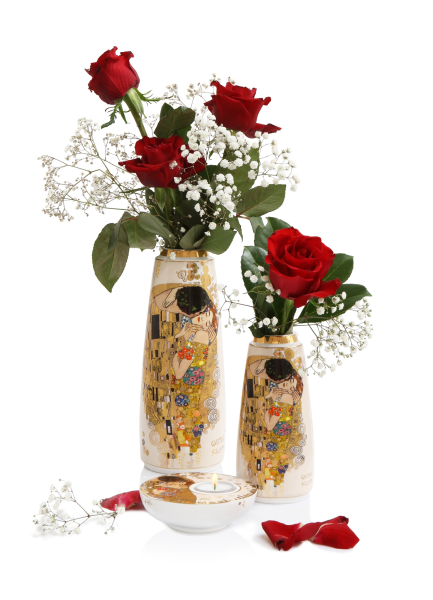 Goebel Der Kuss Vase 26,50 cm Gustav Klimt Künstler Motiv Porzellanvase NEUHEIT 2024 Blumenvase