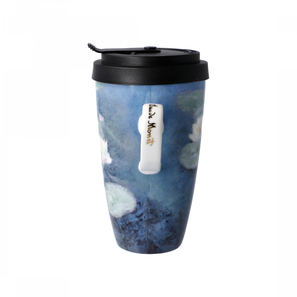 Goebel Seerosen am Abend Trinkbecher Claude Monet Mug To Go mit Deckel Teetasse Kaffeetasse Porzellan Künstlerbecher