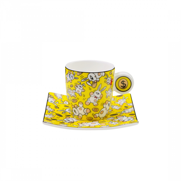Goebel Espressotasse Mauro Bergonzoli Magic  Magic Bunnies Gold NEUHEIT 2024 Porzellantasse