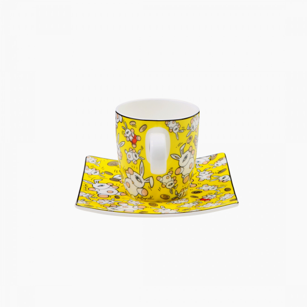 Goebel Espressotasse Mauro Bergonzoli Magic  Magic Bunnies Gold NEUHEIT 2024 Porzellantasse