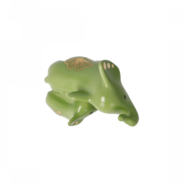 Goebel Mini Elefant in Love grün mit Ginkgo Blatt Elephant de luxe Figur aus dem Display - Kopie