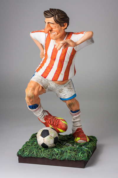 Guillermo Forchino FO85542 Fussballer Figur Comic Art 32cm Fussball Skulptur Geschenkidee